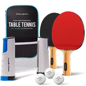 PRO-SPIN All-in-One Portable Ping Pong Set with Retractable Net, High-Performance Ping Pong Paddles, 2-Player Set, Indoor & Outdoor Game