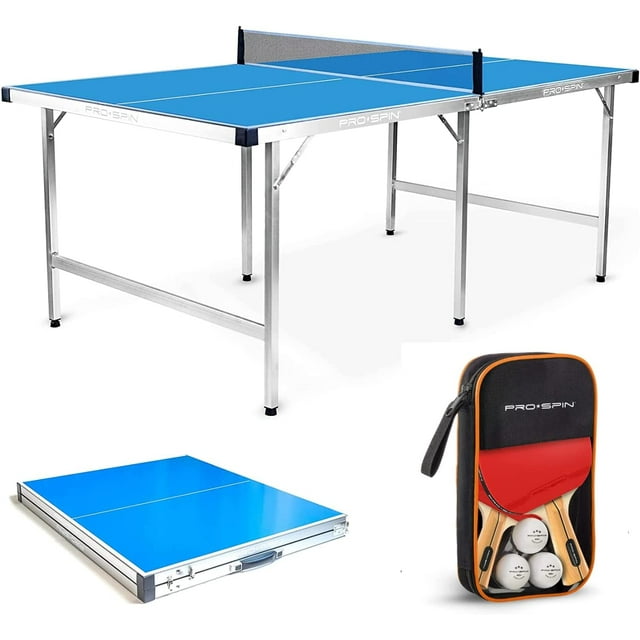 PROSPIN Portable Indoor/Outdoor Midsize Ping Pong Table & High