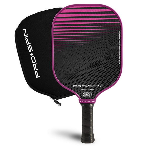 PRO SPIN Pickleball Paddle - USAPA-Approved, Graphite Carbon Pickle Ball Paddle (Blue), Zippered Cover, Comfortable Grip - Great Pickle-Ball Racket & Gift for Men, Women, Adults, Kids