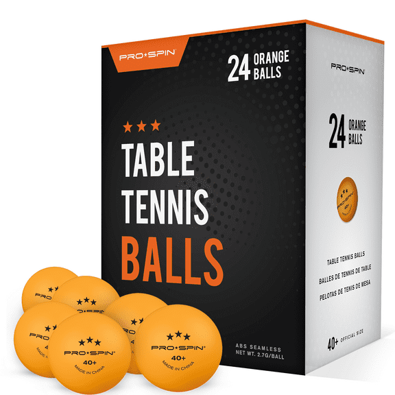 PRO-SPIN Ping Pong Balls, 3-Star Orange Table Tennis Balls, 24 Count
