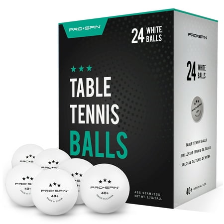 PRO-SPIN Ping Pong Balls, 3-Star White Table Tennis Balls, 24 Count