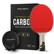 PRO-SPIN Ping Pong Paddle with Carbon Fiber, Performance-Level Table Tennis Racket, Shakehand Grip