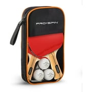 PRO-SPIN Ping Pong Paddles, 2-Player Set, High-Performance Table Tennis Rackets, 3-Star Ping Pong Balls, Compact Storage Case