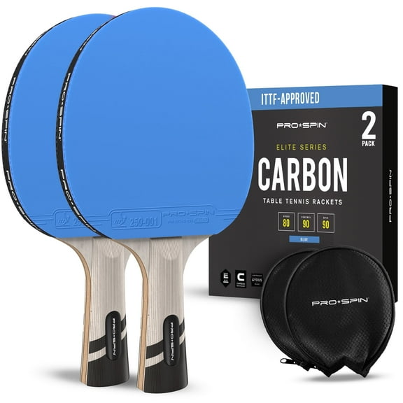 PRO SPIN Ping Pong Paddles - Professional Level Table Tennis Rackets with Carbon Fiber for Superior Control | 7-Ply Blade, Premium Rubber, 2.0mm Sponge | Includes Protector Case