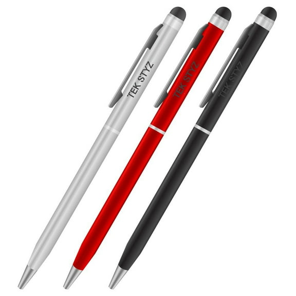 PRO Stylus Pen Compatible with Motorola One 5G/Edge/Edge+/Razr 2020/Z Flip/Z Play/Moto with Ink, High Accuracy, Extra Sensitive, Compact Form for Touch Screens [3 Pack-Black-Red-Silver]