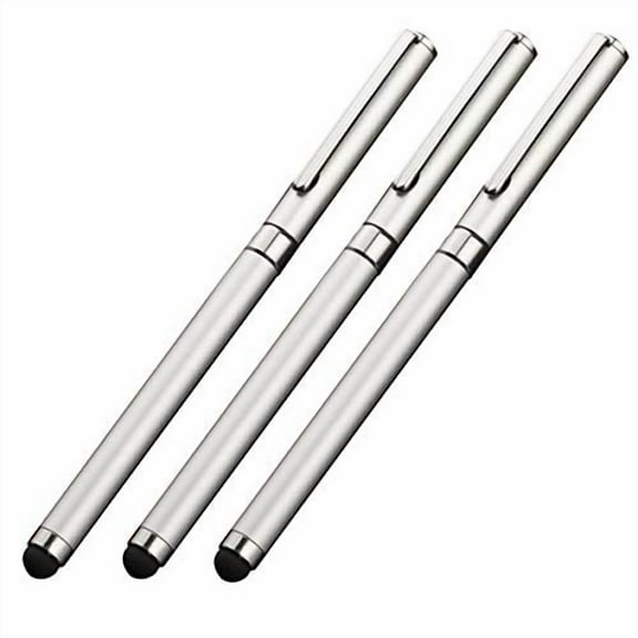 PRO Stylus + Pen Compatible with Microsoft Surface Book 2/Book 3/PRO X/Go 2/PRO 7 with Custom High Sensitivity Touch and Black Ink! [3 Pack-SILVER]