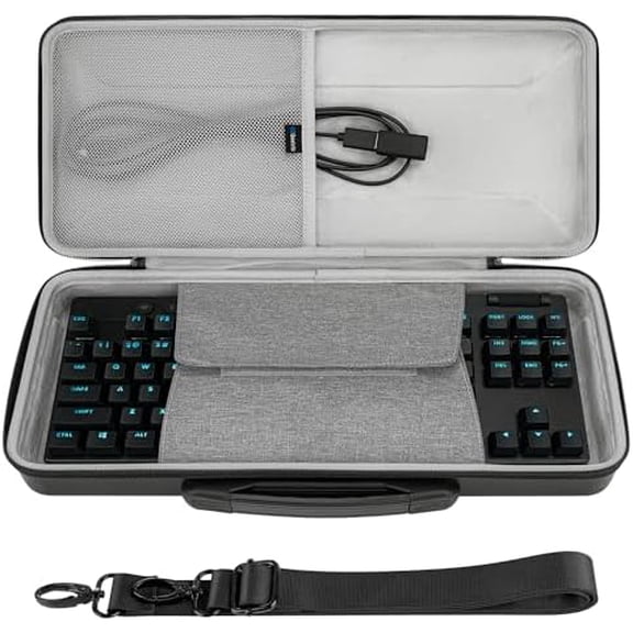 PRO TKL Keyboard Hard Case, Compatible with SteelSeries Apex Pro TKL, Logitech G515 / G915 TKL/G PRO X, Razer Huntsman V3 Pro TKL, Travel Carrying Bag for 80% / 87 Keys (Black)$$Music