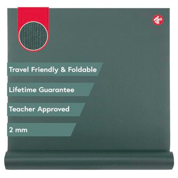 PRO Travel Yoga Mat - 2mm Foldable Travel Friendly Lifetime Durability Teacher Approved Hygienic Construction