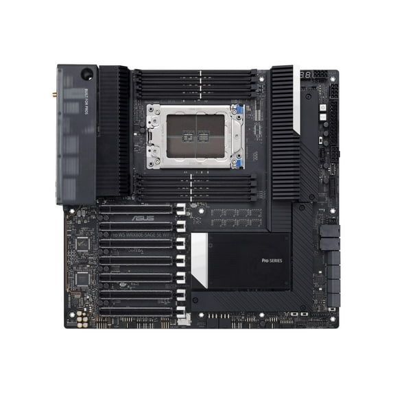 ASUS Pro WS WRX80E-SAGE SE WIFI II - Motherboard - extended ATX / SSI EEB - Socket sWRX8 - AMD WRX80 Chipset - USB-C 3.2 Gen 2x2, USB-C 3.2 Gen2, USB 3.2 Gen 2, USB 3.2 Gen 1 - 2 x 10 Gigabit LAN, Wi-Fi 6E, Bluetooth - HD Audio (8-channel)