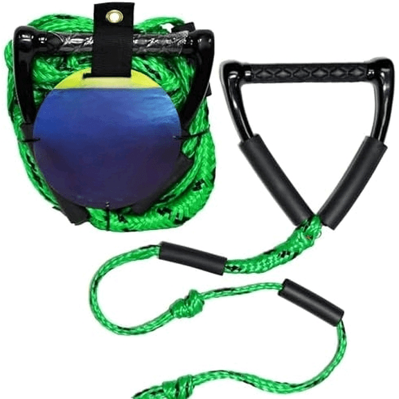 PRO Wakesurf Rope  Floating, Tangle-Free, 19-25 Adjustable Length with 10 Max-Grip Handle  Premium Braided Wake Surf Tow Rope for Wakesurfing, Foiling, Jet Ski & Watersports (Green)