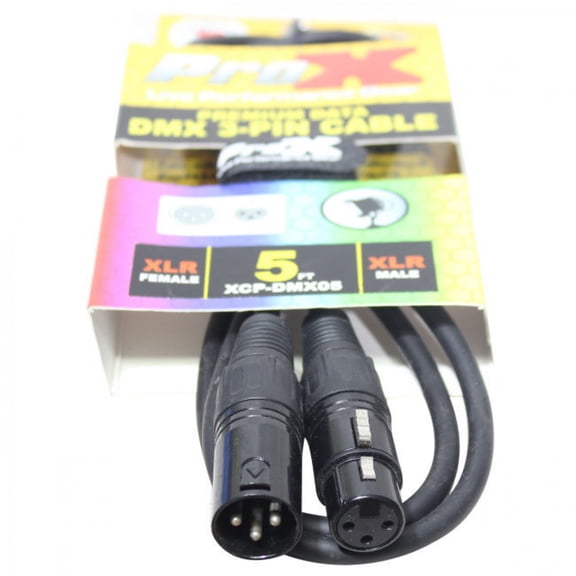 ProX XCP-DMX05, DMX XLR3-M to XLR3-F Premium Cable - 5 Feet