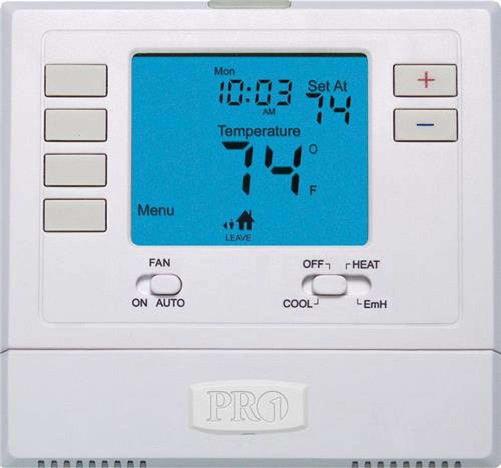 White Digital Programmable Heat Pump Thermostat with Wi-Fi Control