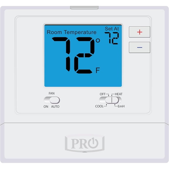 PRO1 T721 Non-Programmable Wall Thermostat, 2H/1C Heat Pump or 1H/1C Conventional System, Digital Home Thermostat