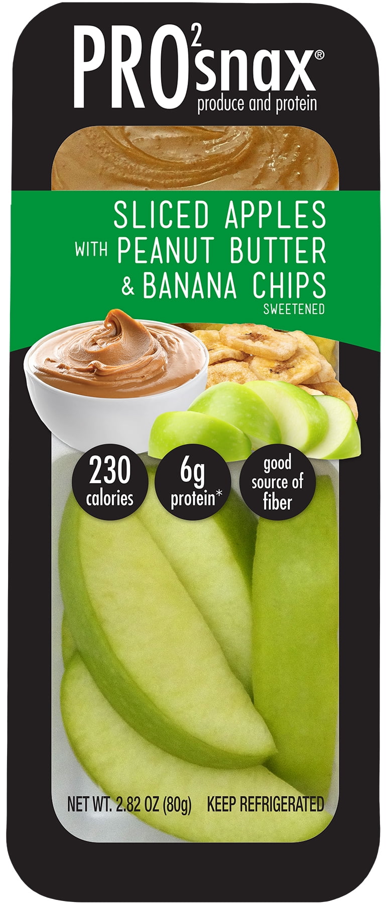 PRO2snax Sliced Apples with Peanut Butter & Banana Chips, 2.82 oz