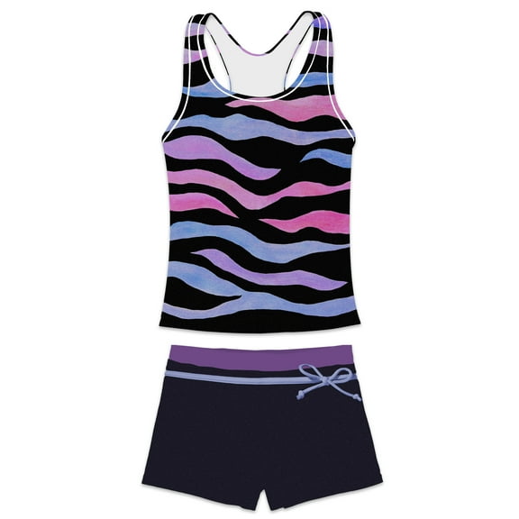 PROALLO Girls Bathing Suits Two-Piece Swimsuit with Boyshorts Vest-Style Tankini