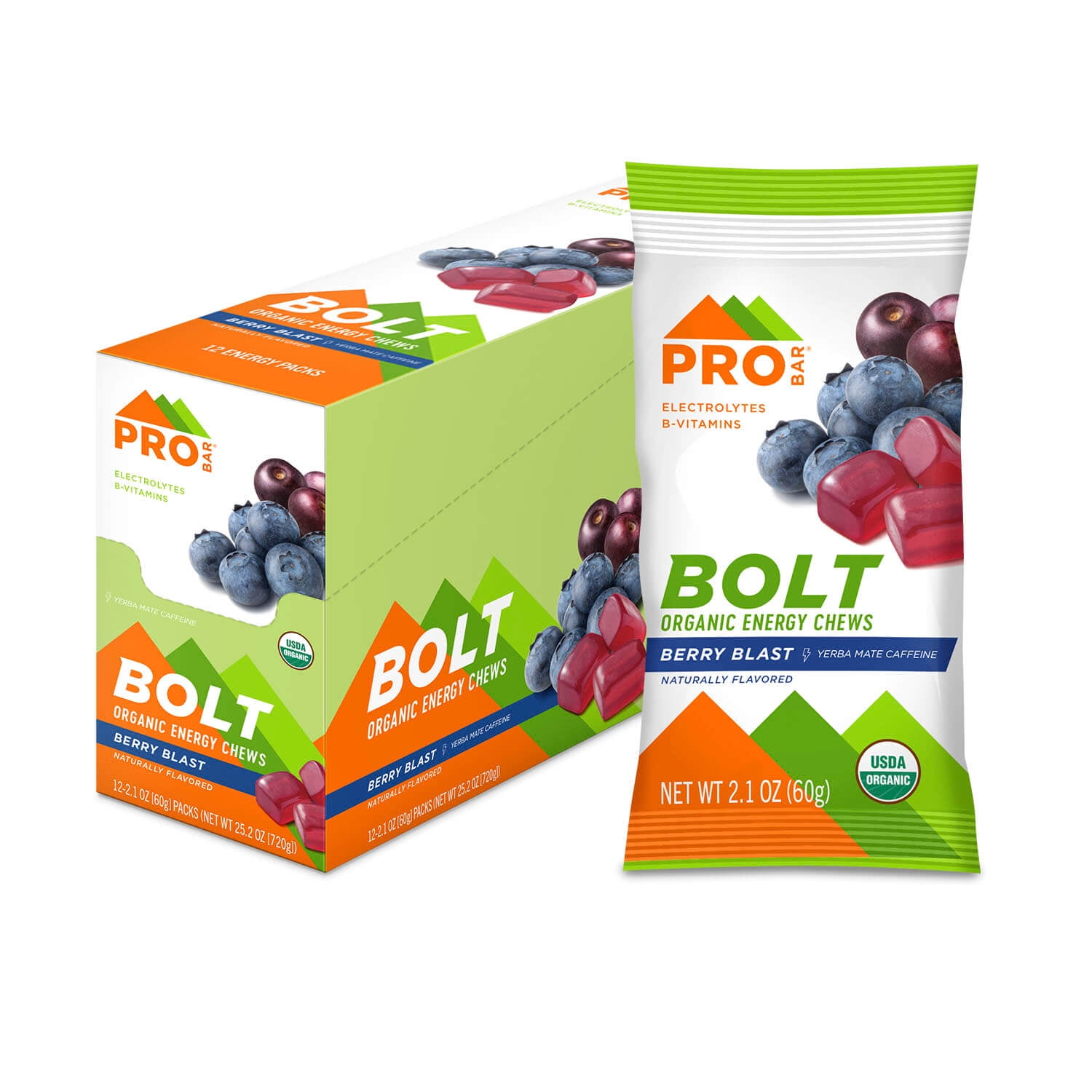 PROBAR BOLT Organic Energy Chews, Berry Blast, NonGMO, GlutenFree