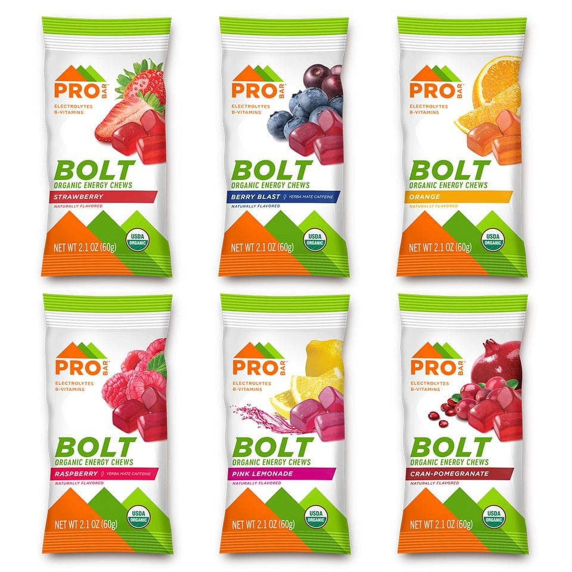 PROBAR BOLT Organic Energy Chews, Variety Pack, NonGMO, GlutenFree
