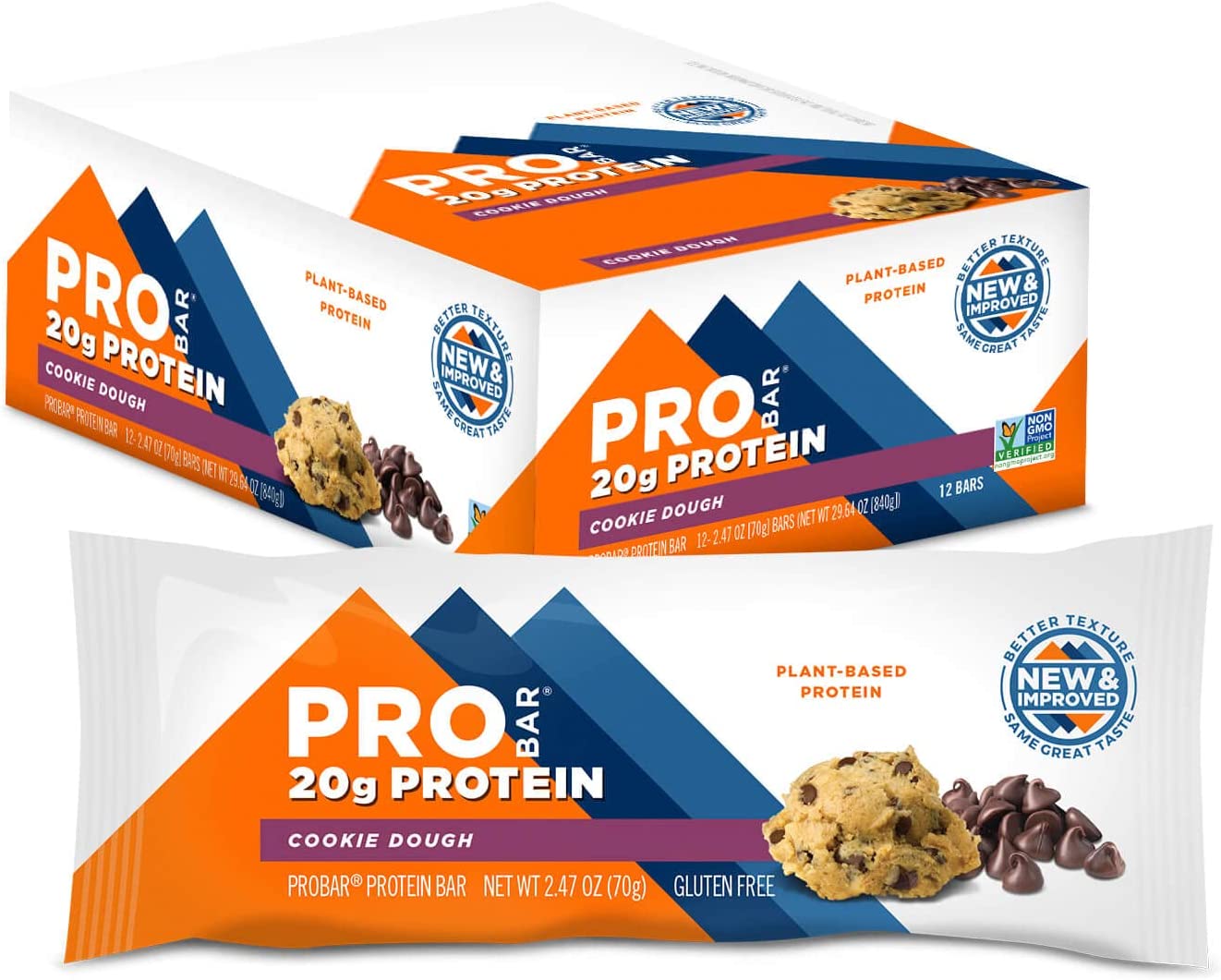 PROBAR - Base Protein Bar, Cookie Dough, Non-GMO, Gluten-Free, Healthy ...