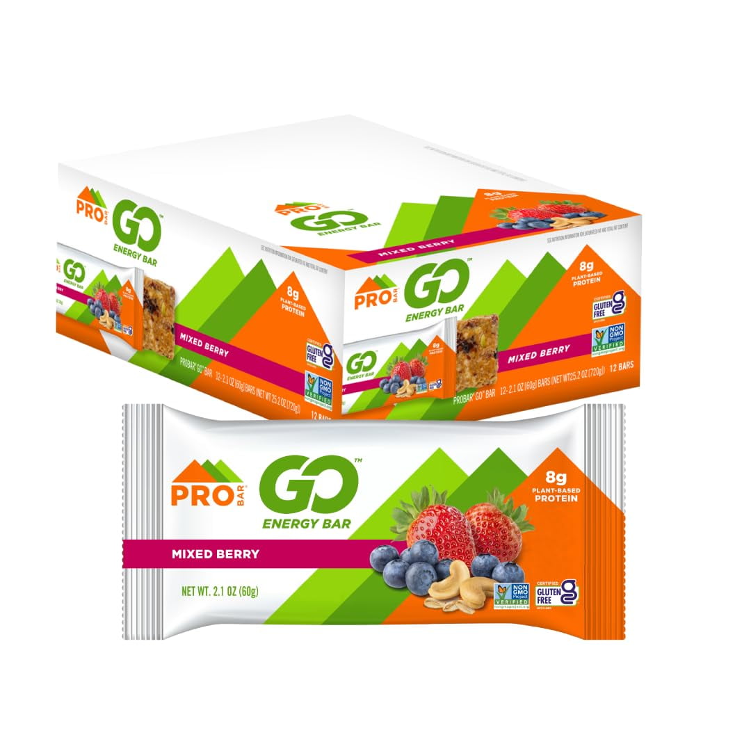 PROBAR - GO Energy Bars - Mixed Berry - Gluten-Free, Non-GMO, Whole ...