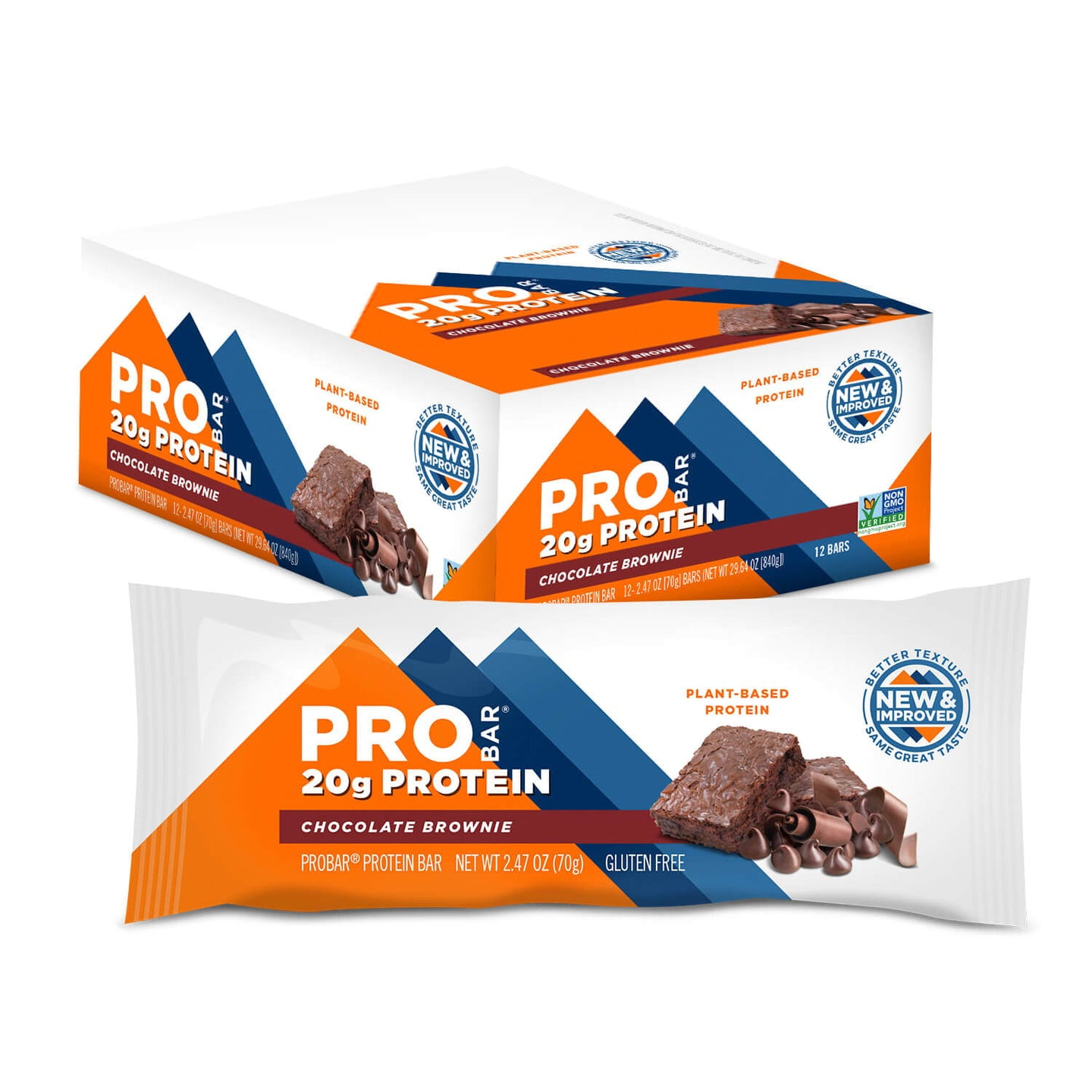 PROBAR - PROTEIN Bar, Chocolate Brownie, 20g Plant-Based Protein, 12 Count