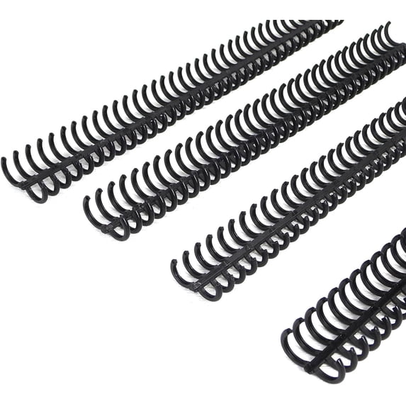 PROC1230BK Click Binding Spines, 3:1 Pitch, 1/2" Diameter, 90 Sheets Capacity, Black, 30/Box