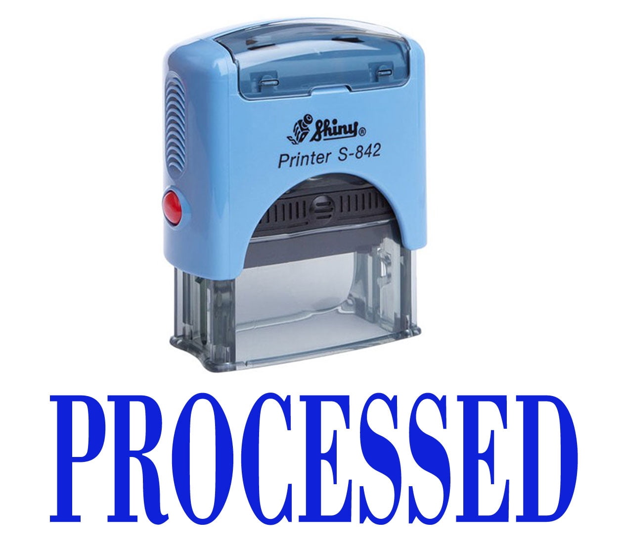 PROCESSED Self Inking Rubber Stamp Office Stationary Custom Shiny Stamp ...