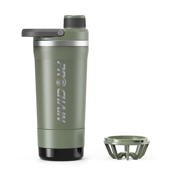 PROCHAIN 20oz Insulated Stainless Steel Shaker Bottle with Storage
