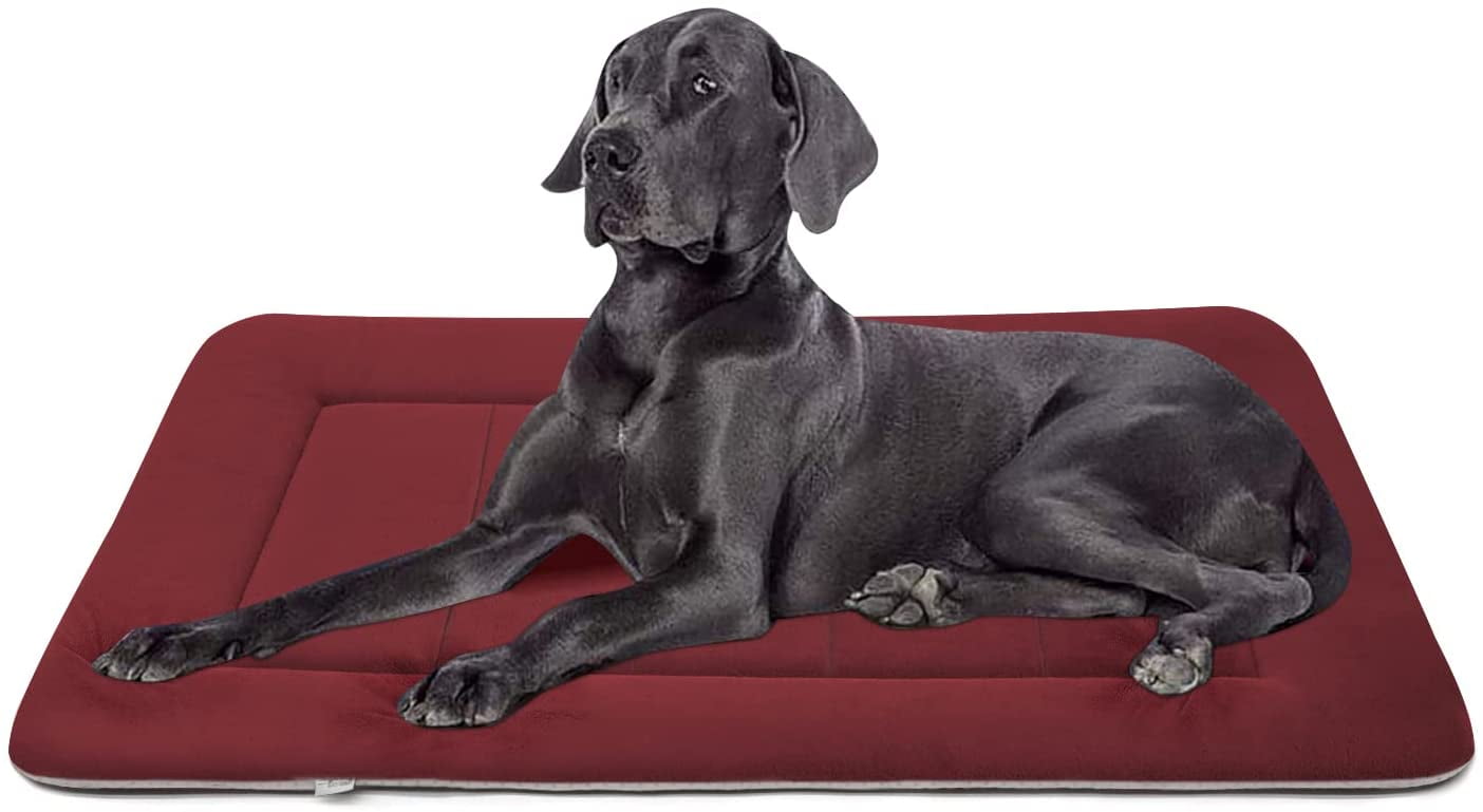 PROCIPE XL Durable 42 Dog Bed Washable Kennel Pad Anti Slip Pet Crate Mat Burgundy Walmart