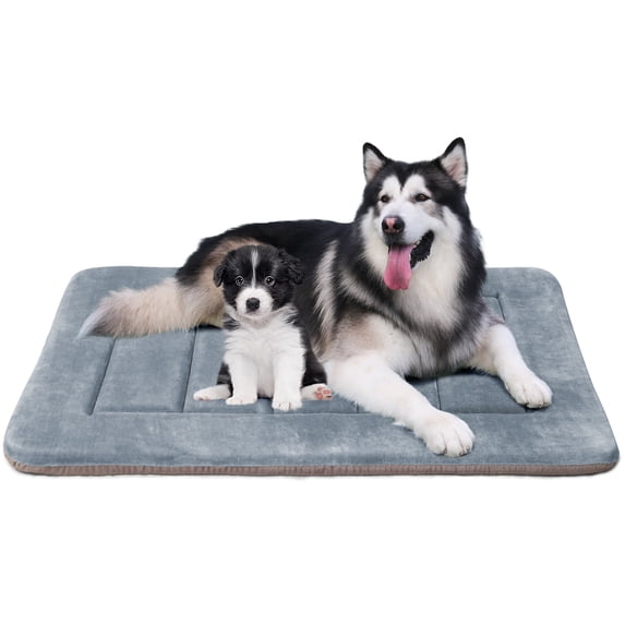 PROCIPE 47" Dog Bed Washable Kennel Pad Anti Slip Pet Crate Mat Blue Grey