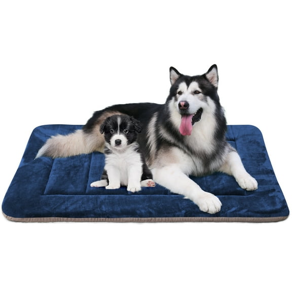 PROCIPE 47" Dog Bed Washable Kennel Pad Anti Slip Pet Crate Mat Dark Blue