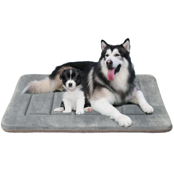 PROCIPE 47" Dog Bed Washable Kennel Pad Anti Slip Pet Crate Mat Light Grey