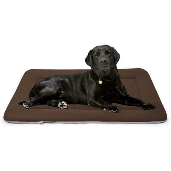 PROCIPE Dog Bed Washable Crate Mat Soft Fleece Pet Bed 42"x 28" Brown