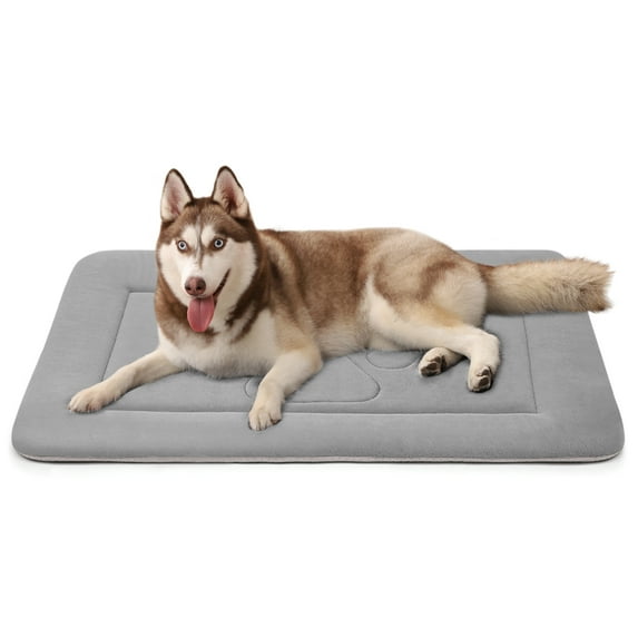 PROCIPE Dog Bed Washable Crate Mat Soft Fleece Pet Bed 42"x 28" Grey