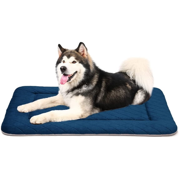 PROCIPE Dog Beds Washable Crate Mat Blue 47"x 33" for Large Dogs