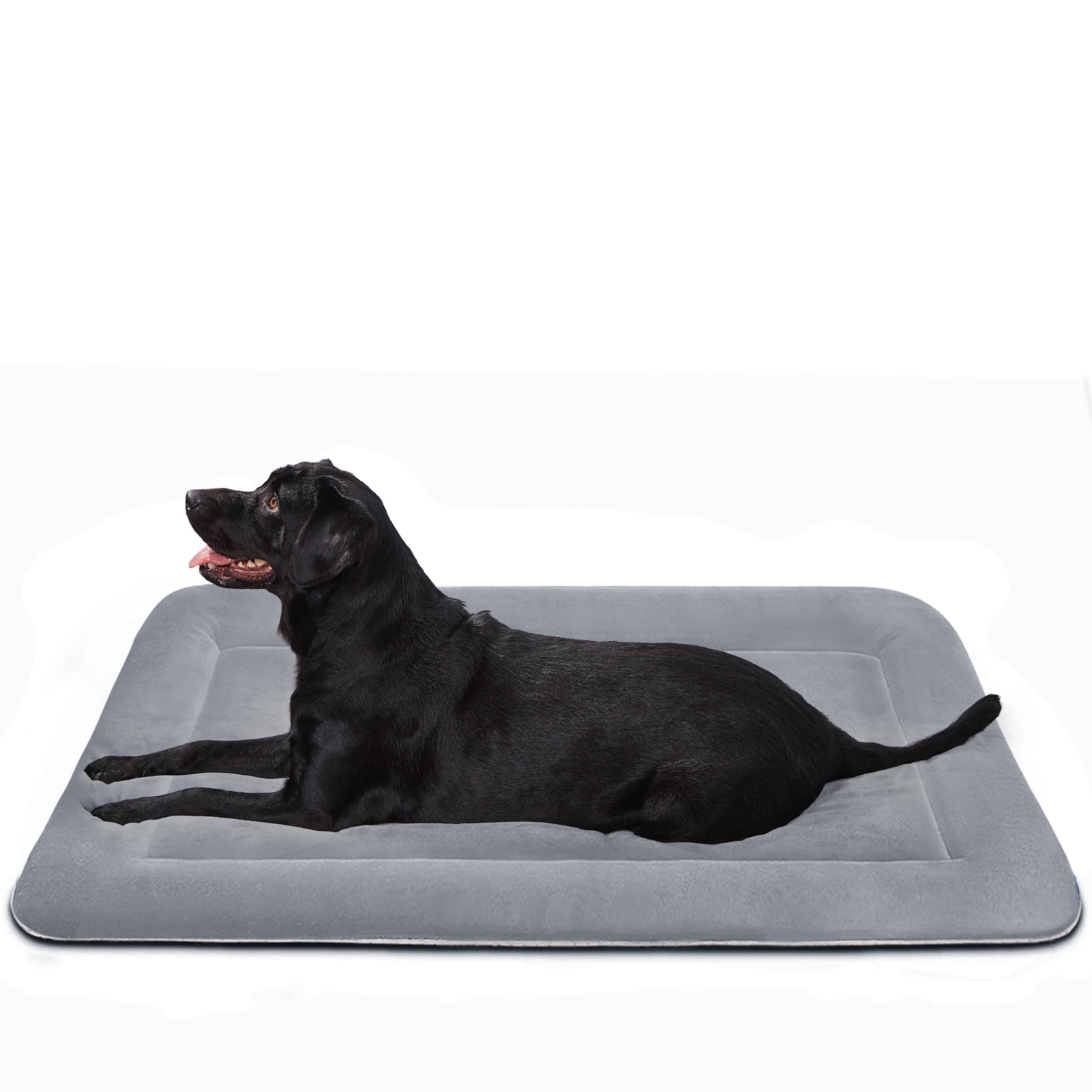 Magic Dog Large Dog Bed Soft Dog Crate Pad Dog Mat 42 Inches Machine  Washable Pet Bed Kennel Pad with Non-Slip Bottom, Dark Gray L