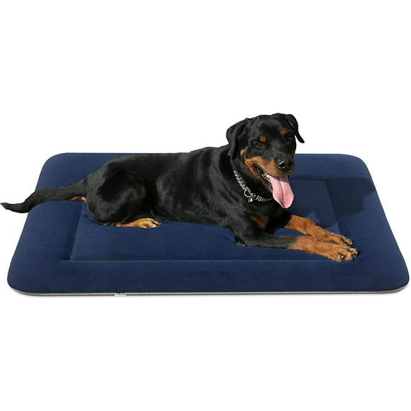 PROCIPE Soft Pet Bed 42inch Crate Bed Mat Washable Blue Kennel Pad for Large Dogs