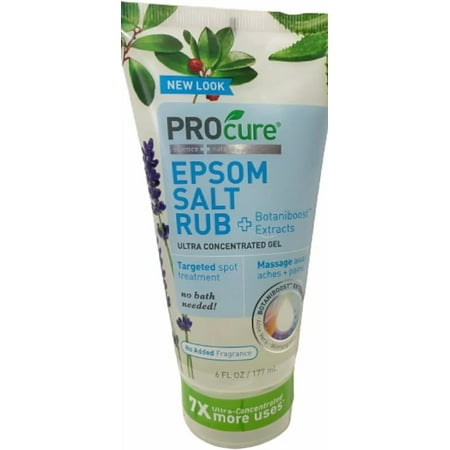 PROCURE Epsom Salt Rub Gel + Aloe Vera, 6 Oz (1 Pack)