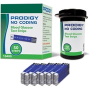 PRODIGY 10400 No Coding Blood Glucose Test Strips for Diabetes, Box of 50 Strips