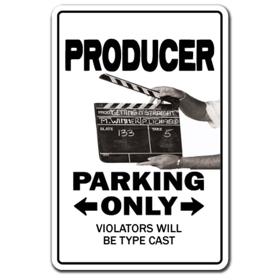 PRODUCER Aluminum Sign parking tv film maker movie television asst | Indoor/Outdoor | 24" Tall