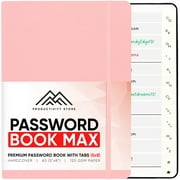 PRODUCTIVITY STORE Best Password Book With Alphabetical Tabs | Password Book, Organizer & Notebook | Password Keeper To Keep Website Logins & Passwords Safe | Pink | Medium 5x8