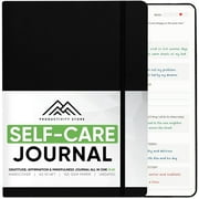 PRODUCTIVITY STORE Gratitude Journal & Self Care Journal - Guided Journal, Mindfulness Journal & Mental Health Journal All-In-One - Premium Daily Journal For Women & Men - A5 5.8" x 8.3" - Black