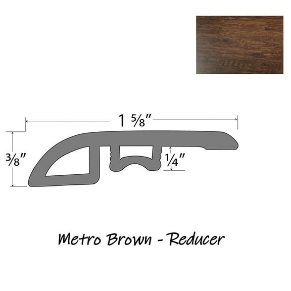 PRODURA-Metro Brown-Reducer 94"x 1-5/8"x 3/8"