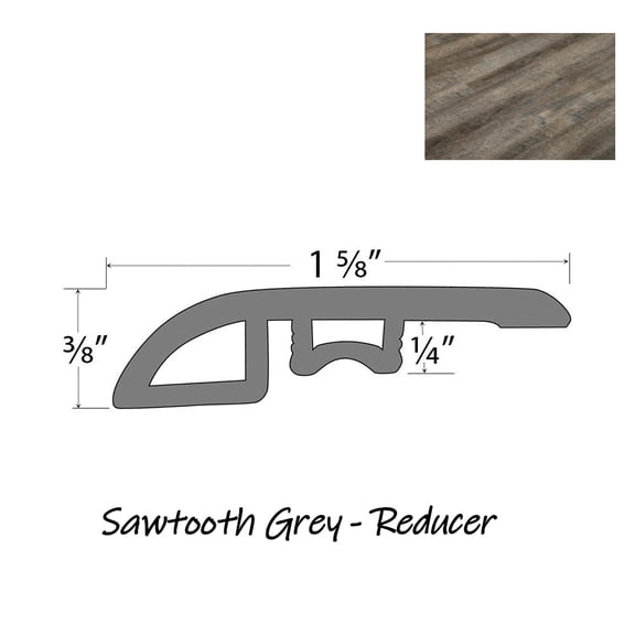 PRODURA-Sawtooth Grey-Reducer 94"x 1-5/8"x 3/8"