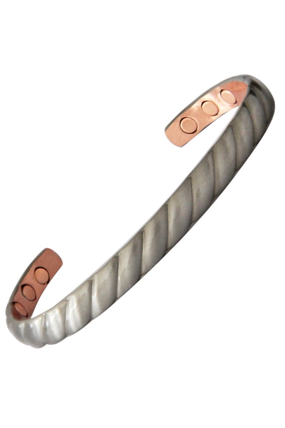 ETNA PURE SOLID COPPER MAGNETIC BRACELET WITH GRAPHITE FINISH FOR ARTHRITIS RELIEF 6 3/4 INCH