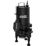 PROFESSIONAL GRADE 2 HP Cast Iron Submersible Grinder/Sewage Pump, 230V, Piggyback Tether Switch