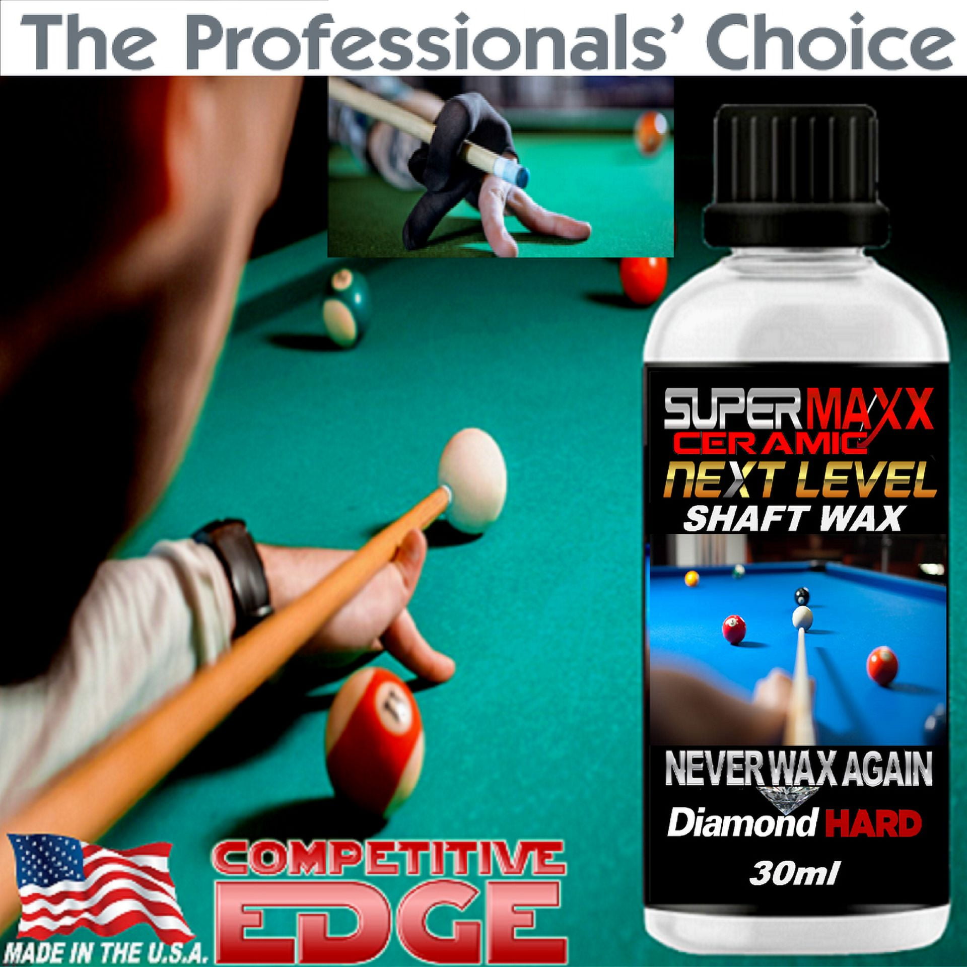 PROFESSSIONAL POOL CUE STICK CERAMIC CLEAR SHAFT WAX FOR SMOOTHER