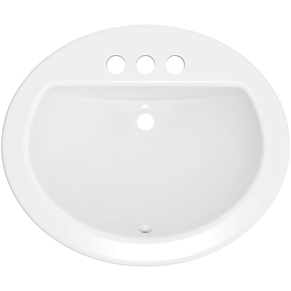 PROFLO PF19164 White 19" Self Rimming Oval Bathroom Sink