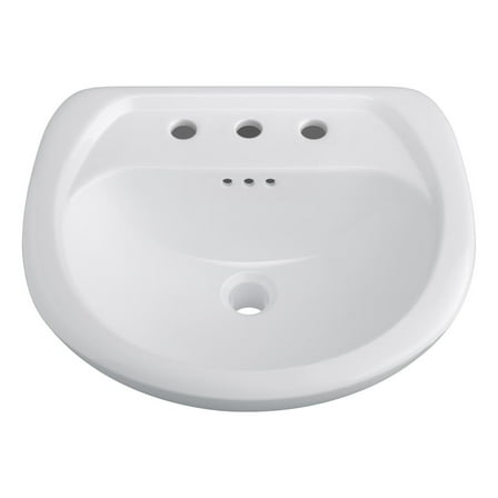 PROFLO PF5008 White Lisbon Valley 20" Vitreous China Pedestal Bathroom Sink