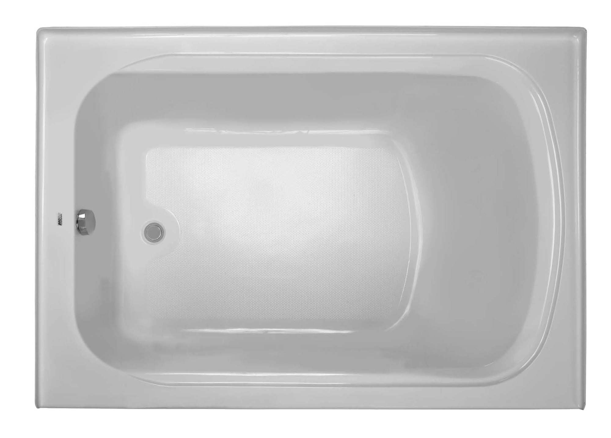 60'' White Acrylic Alcove Soaking Bathtub