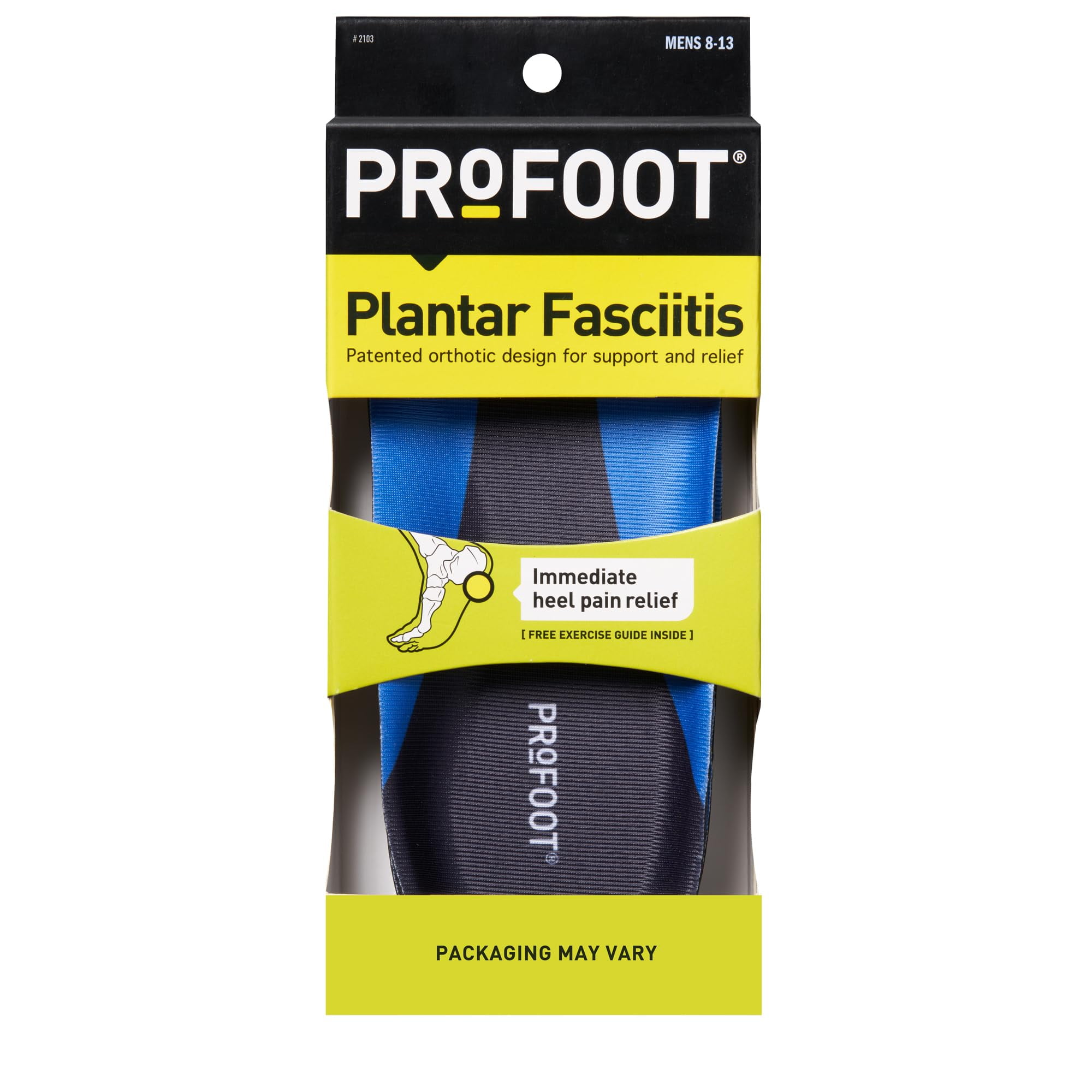 Profoot Orthotic Insoles for Plantar Fasciitis Heel Pain, Men's